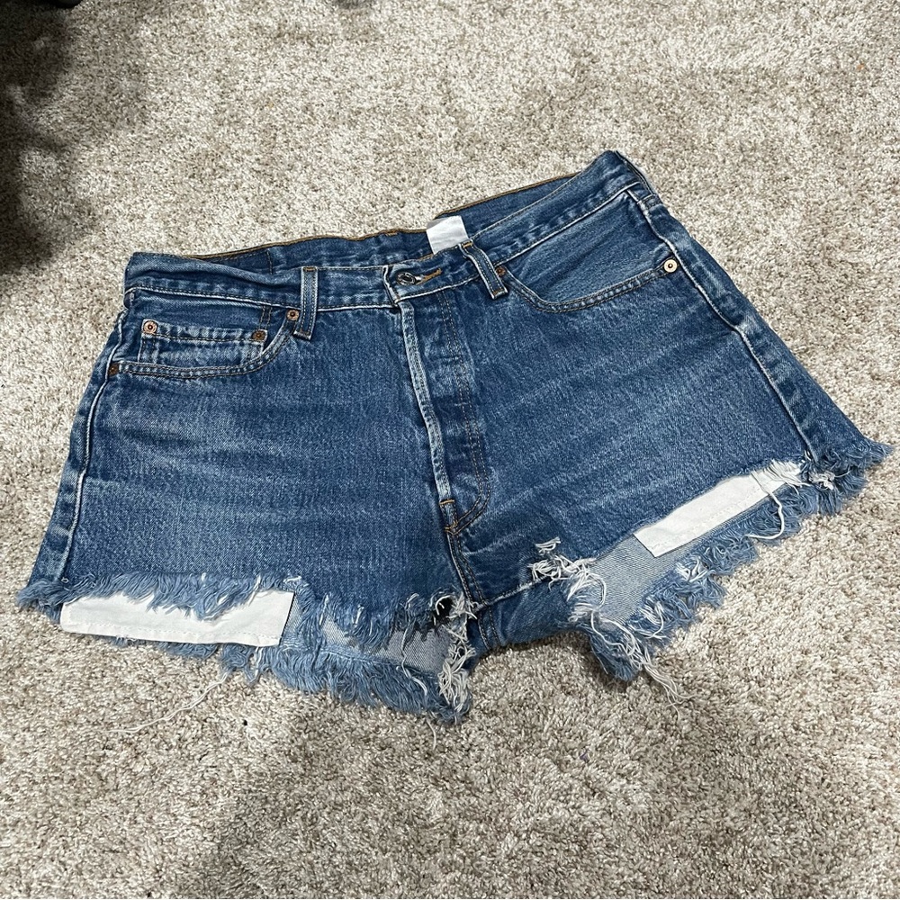 Denim Blue Women's Frayed Shorts